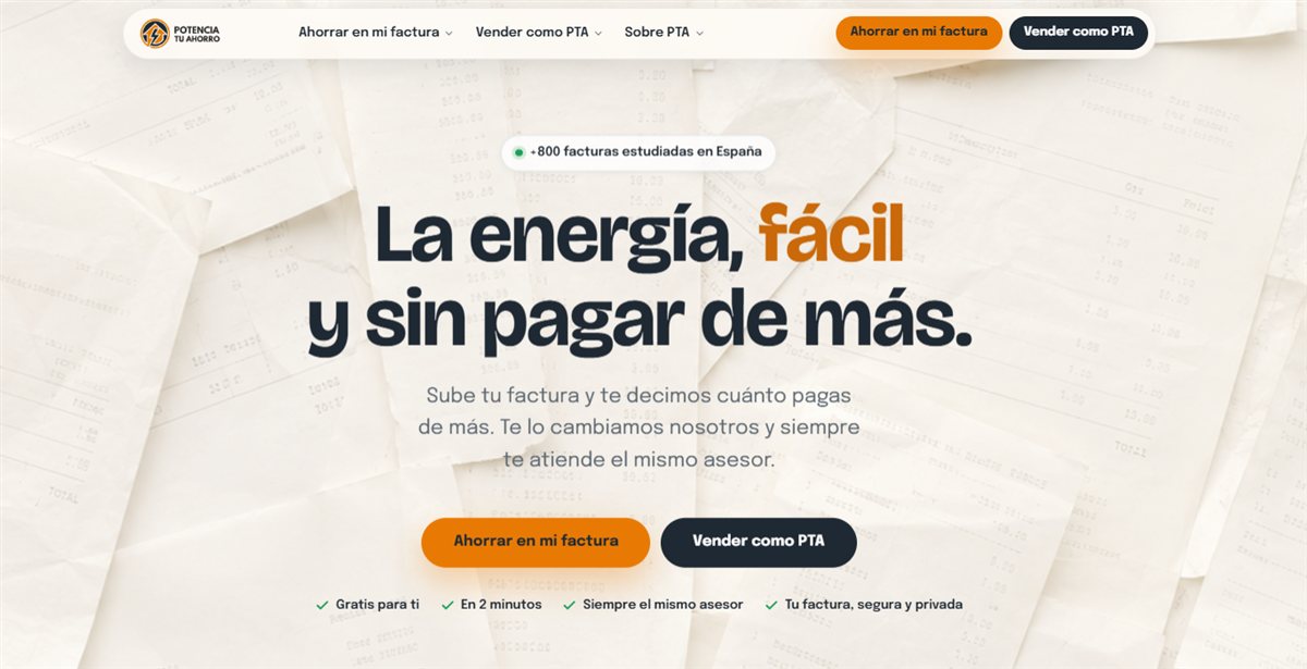 Página de inicio de la web potenciatuahorro.es.